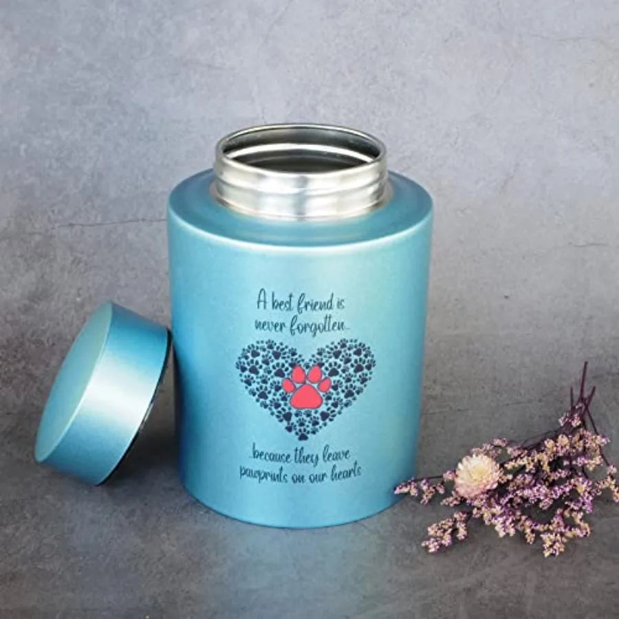 Stainless Steel Pet Urn for Ashes Memorial Keepsake for Dogs and Cats