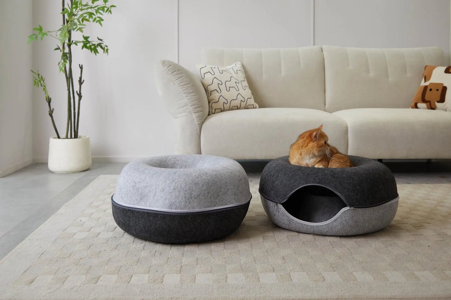 Is Smart Device Hexagon Cat Tunnel Bed For Multiple Cats Scratch Resistant Washable Felt
