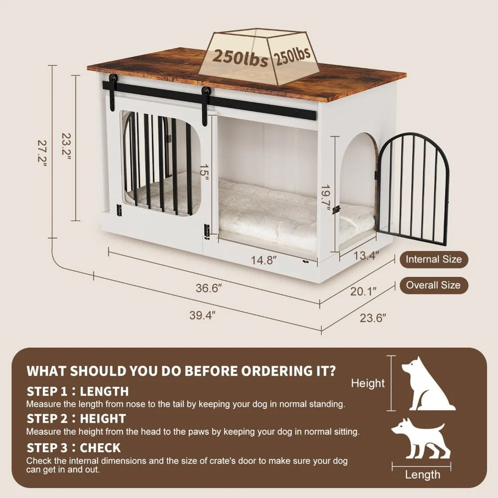 DAFIFY Dog Kennel Furniture With Cushion For Indoor Use