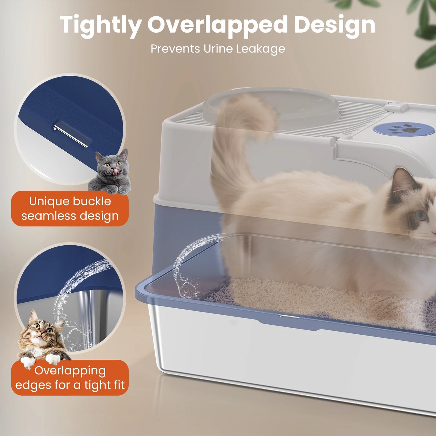 Cityflee Stainless Steel Cat Litter Box Odor Control With Lid