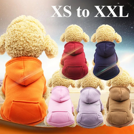 Dog Winter Hooded Sweatshirt For Pets And Cats Warm Coat