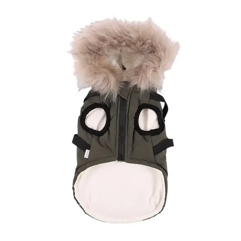 Winter Dog Harness Jacket Waterproof Hooded Coat for Dogs