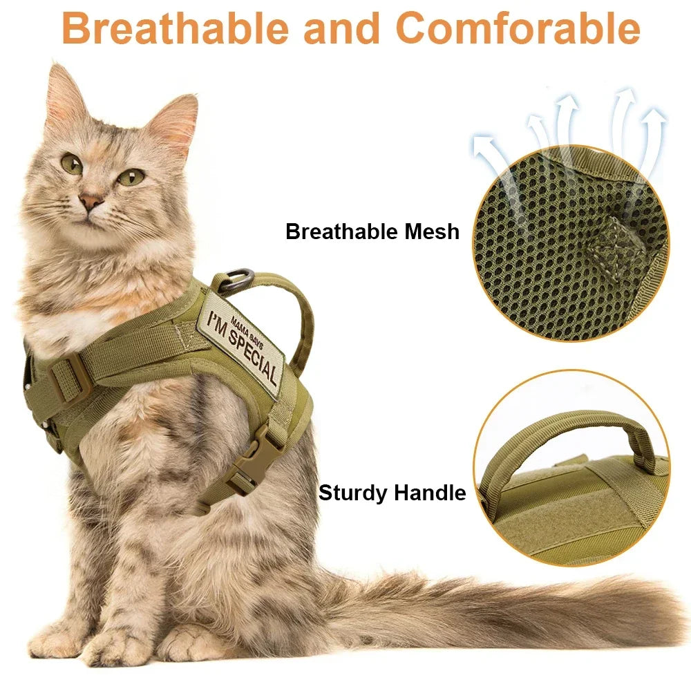 Nylon Cat Harness Vest With Handle For Cats And Dogs