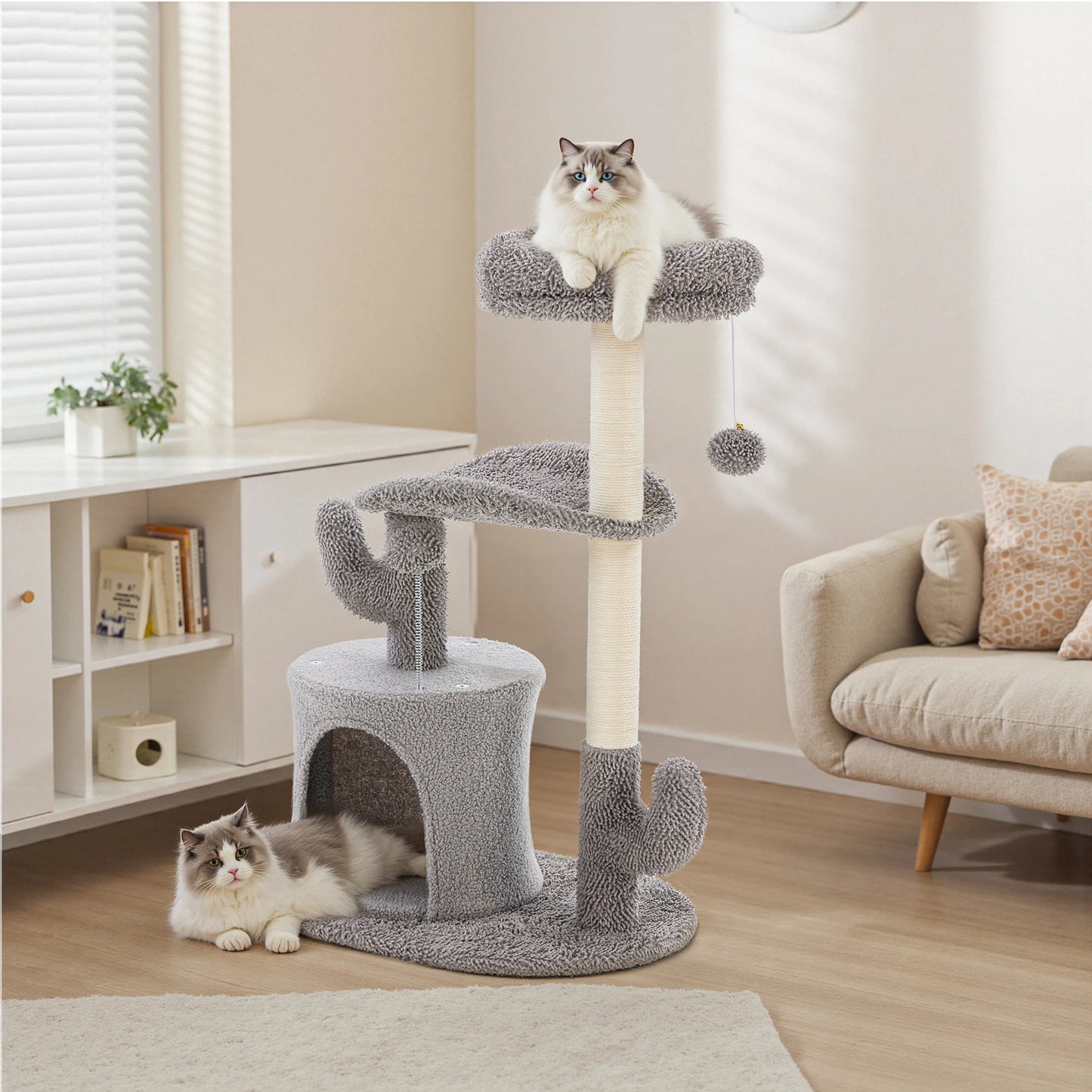 JHK Three Level Cat Tree Tower Indoor Pet Furniture Sisal