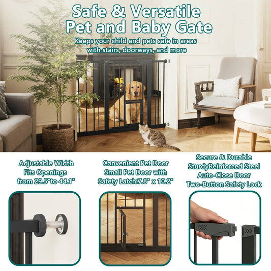 Walk Through Baby Gate With Cat Door For Stairs Safety