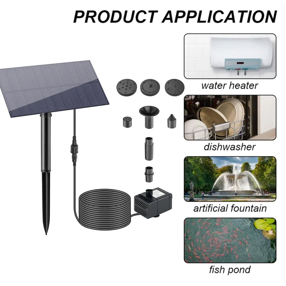 Shunmaii Solar Water Pump Kit For Garden Fountain 180 LPH
