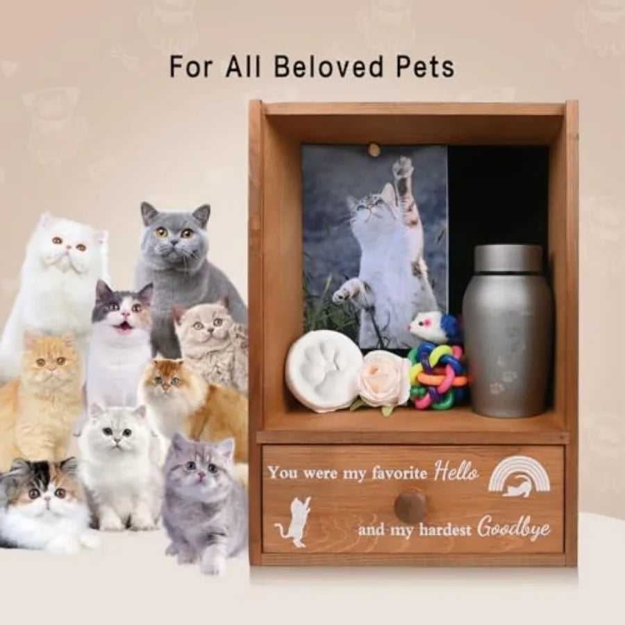 Pet Memorial Shadow Box Keepsake Cat Loss Sympathy Remembrance Gift