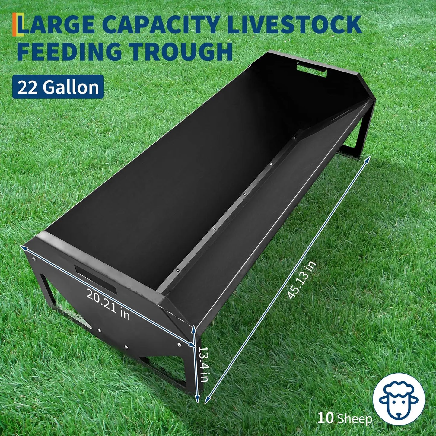 HiMISS Galvanized Steel Hay Trough With Rustproof V Shaped Bottom