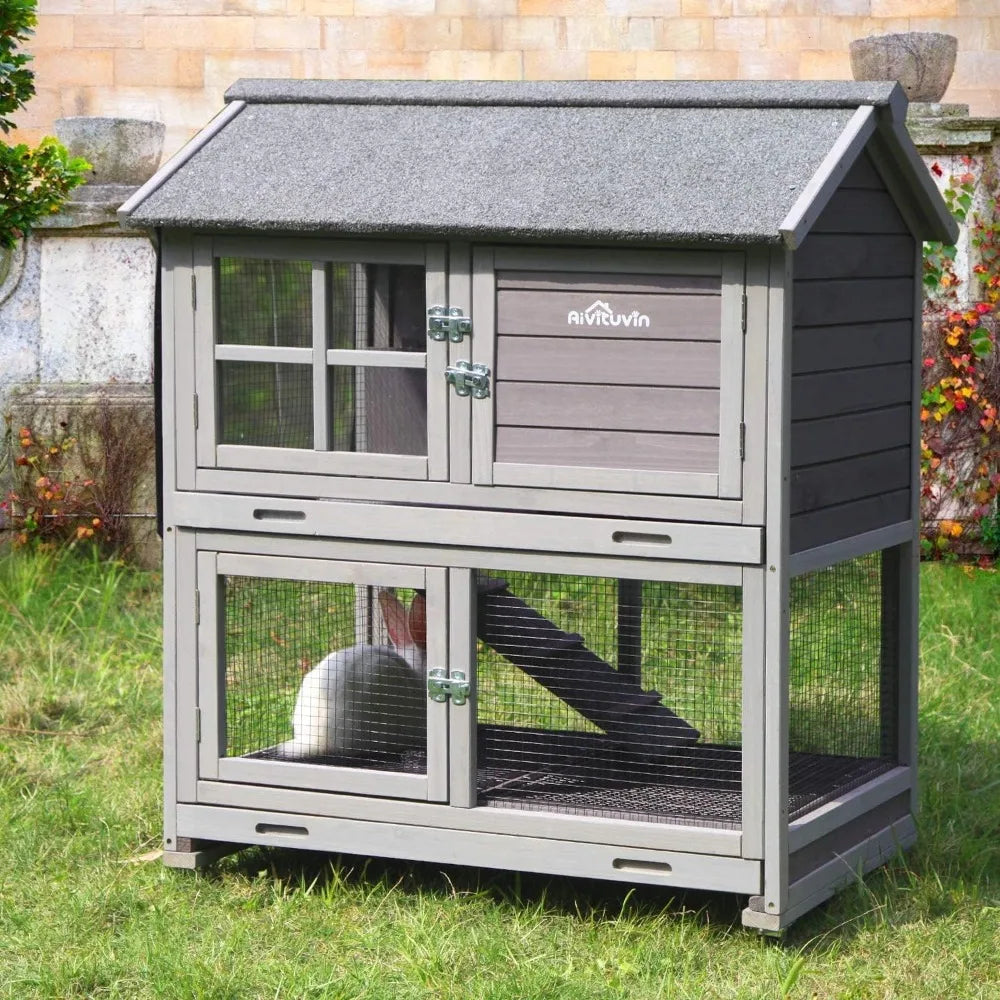 High Concerned Rabbit Hutch Indoor Outdoor Waterproof Cage