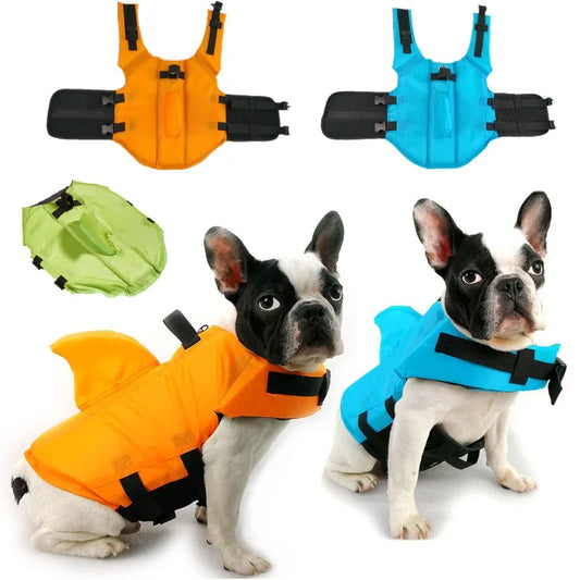 Dog Life Vest Shark Swimsuit With Adjustable Buoyancy