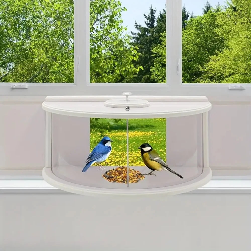 Window Bird Feeder With Clear View Tray Recessed Design