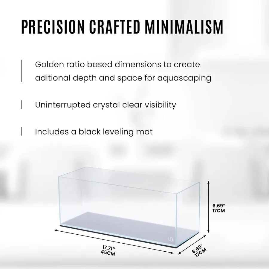 Ultra Clear Rimless Fish Tank With Mitered Edge Leveling Mat