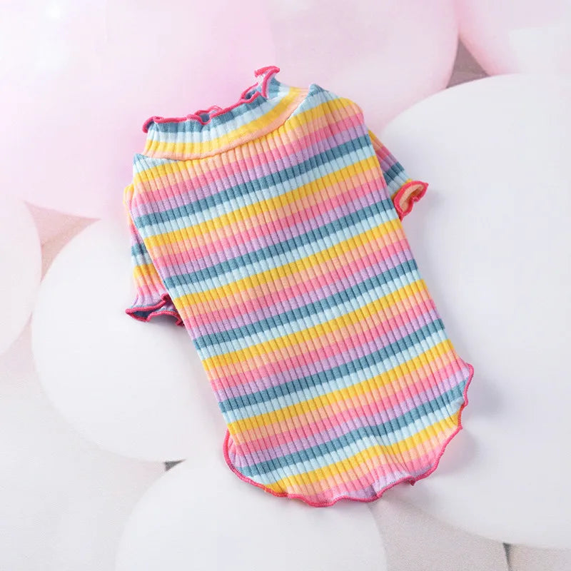 Striped Sphynx Cat Vest Shirt For Small Cats Pet Clothing