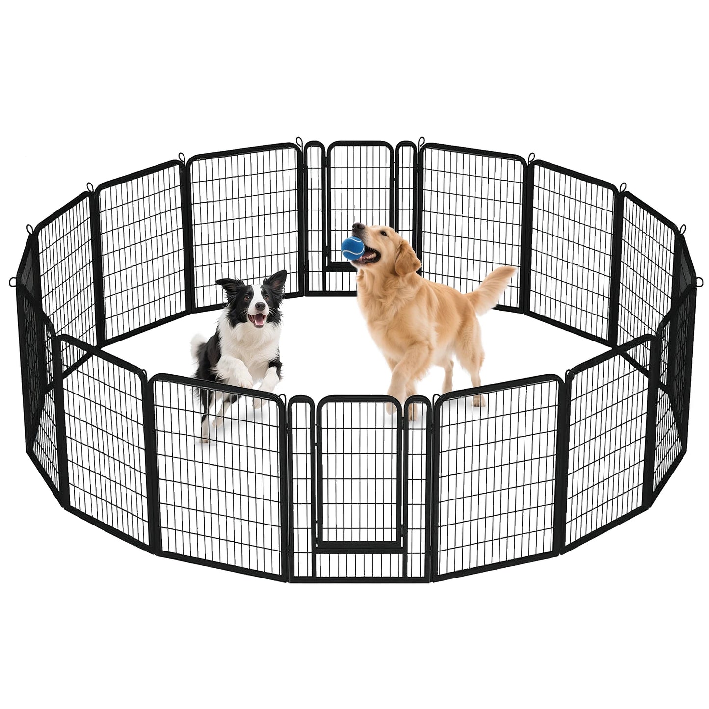 Dog Playpen With Door Foldable Metal Pet Fence For Yard
