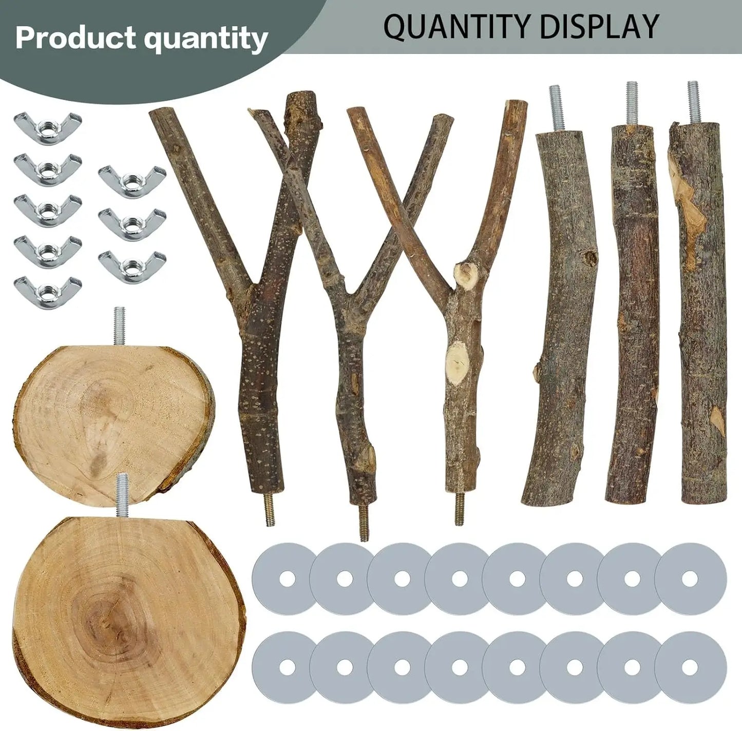 Zhejiang Hign Natural Wood Bird Perches Multi Branch Cage Stand Parakeets Budgies