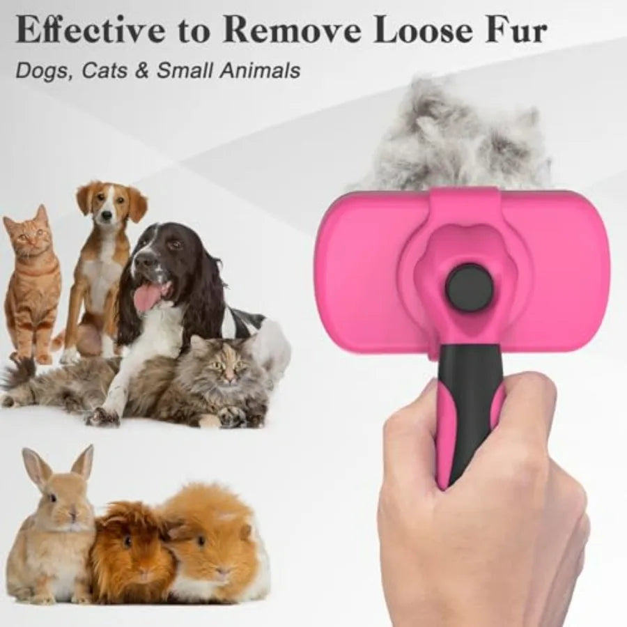 Self Cleaning Slicker Brush for Dogs and Cats Deshedding Grooming