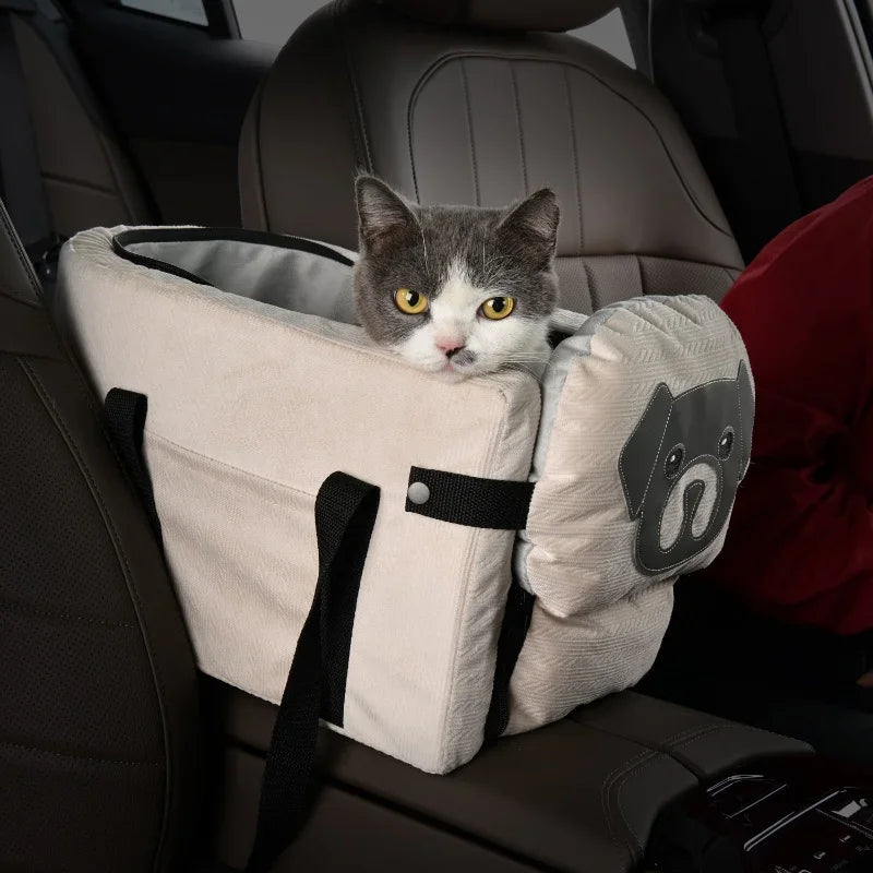 Portable Pet Car Seat Armrest Box Travel Cushion For Dogs