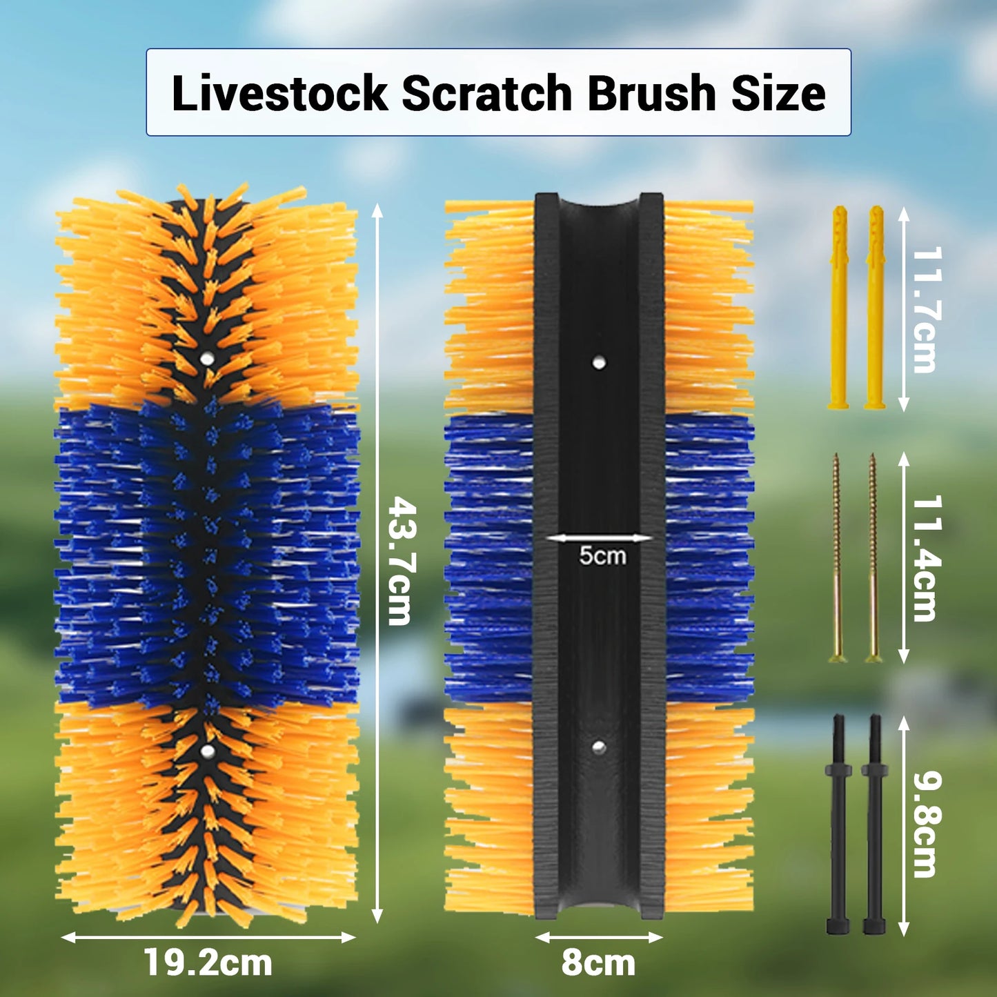 TWISTER.CK Livestock Scratch Brush Kit for Horse and Cattle