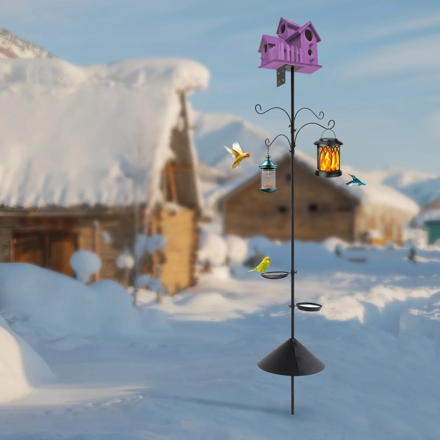 Hign-concerned Bird Feeder Pole With Squirrel Proof Baffle