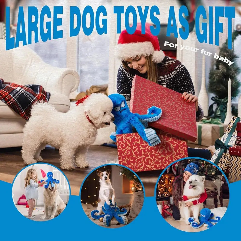 Tough Dog Toys Stuffed Interactive Squeaky Tug of War Toy