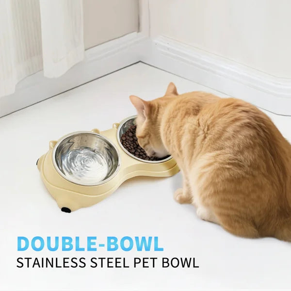 Non Slip Stainless Steel Pet Food Bowl With Detachable Bowls