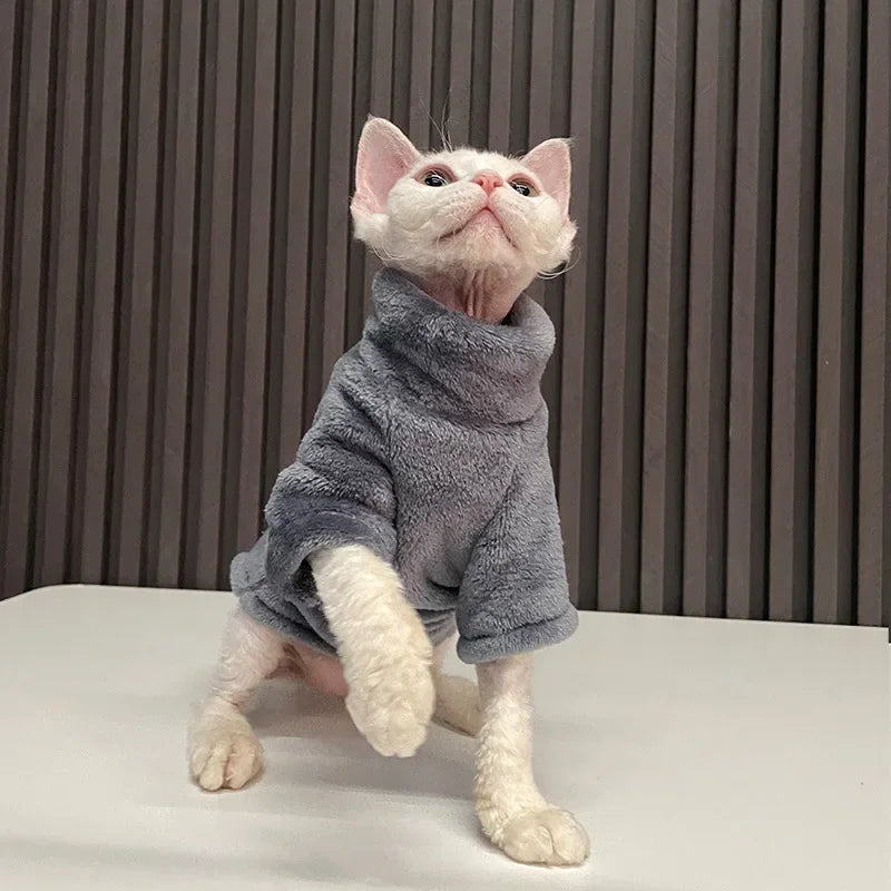 Hairless Sphynx Cat Winter Vest Sweater Warm Thickening