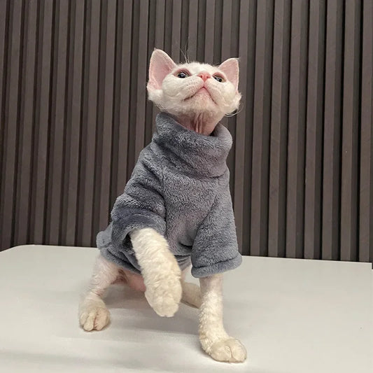 Hairless Sphynx Cat Winter Vest Sweater Warm Thickening