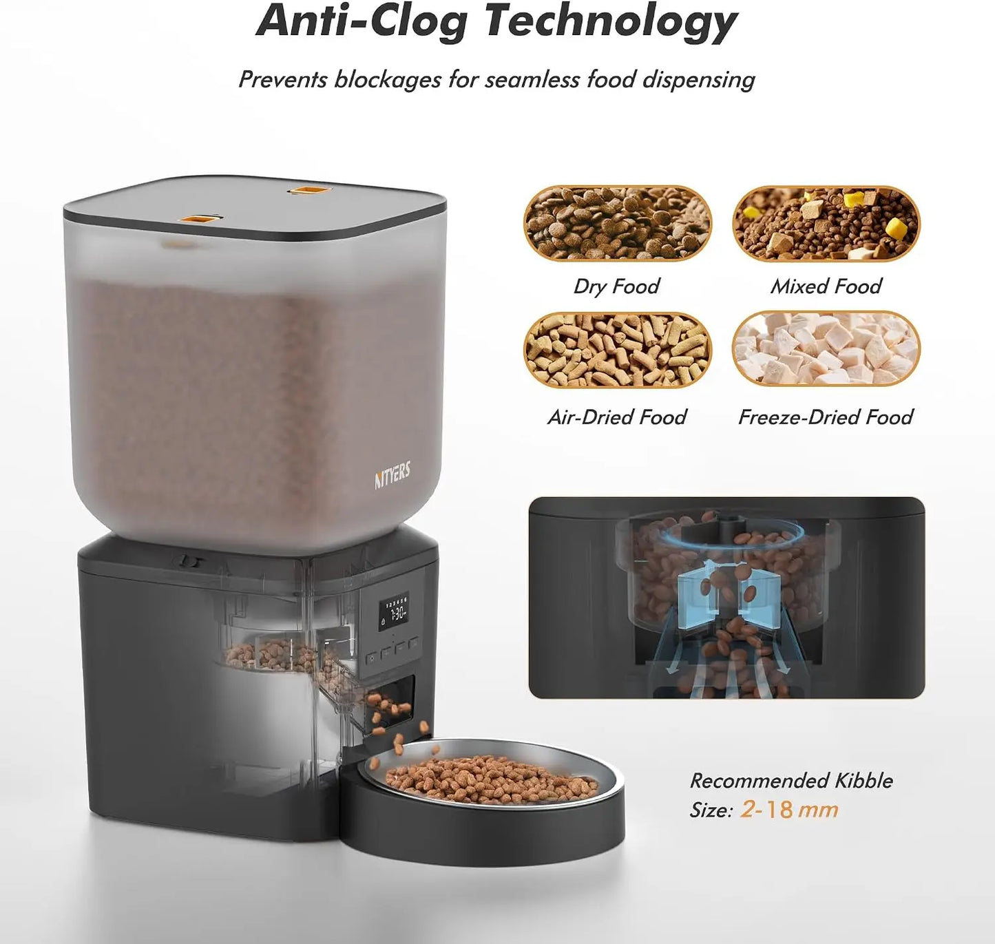 Nityers Automatic Pet Feeder With Timed Dispenser And Voice Recorder