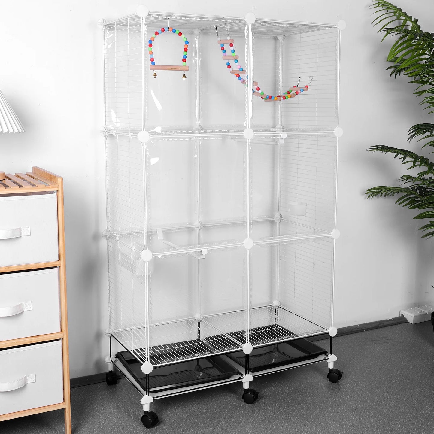 Large Bird Cage Multi Level Aviary With Removable Tray Parrot