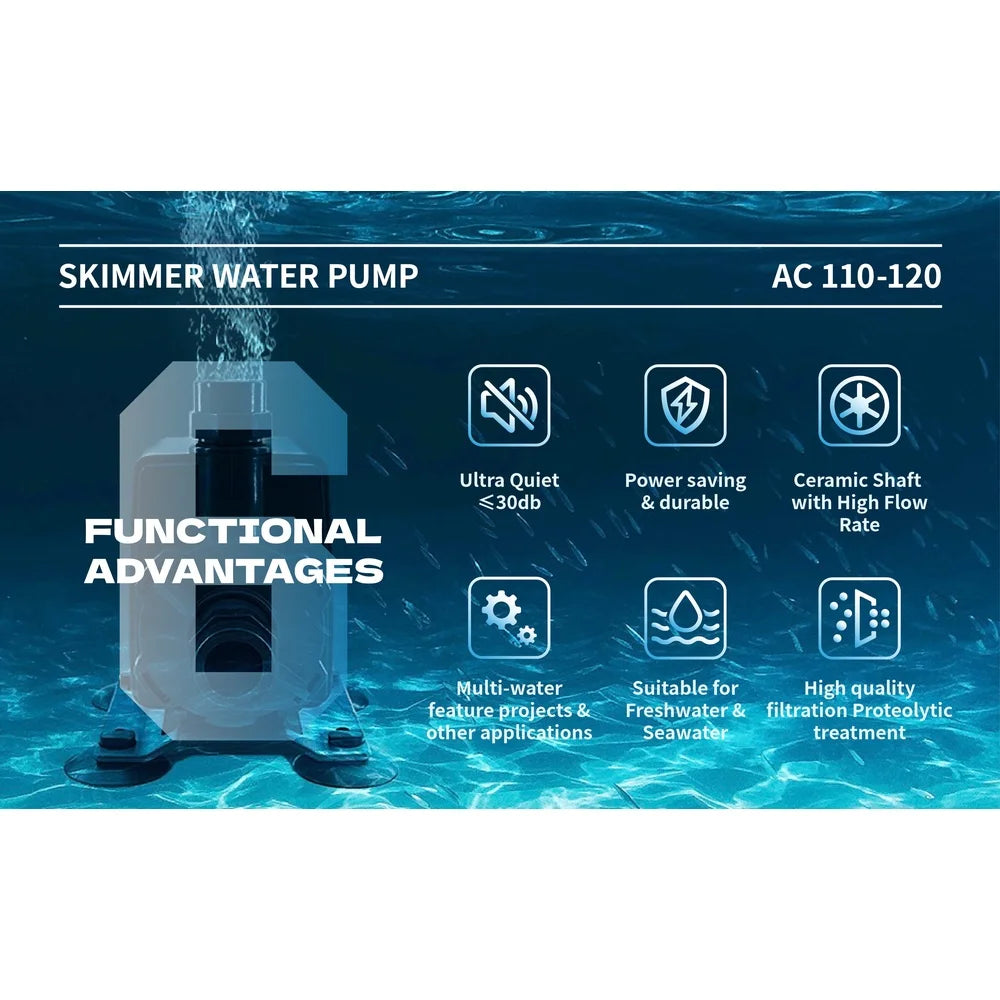 XMSJ Submersible Protein Skimmer Pump 2500 LPH Aquarium