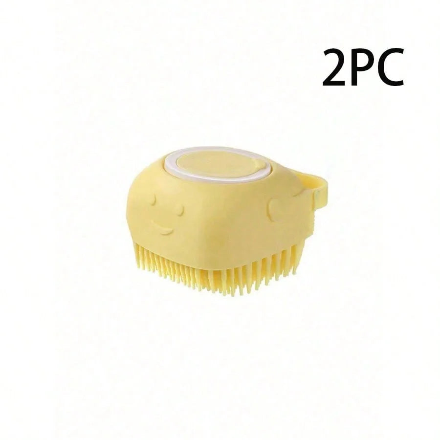 Silicone Pet Shampoo Brush With Dispenser For Dogs And Cats