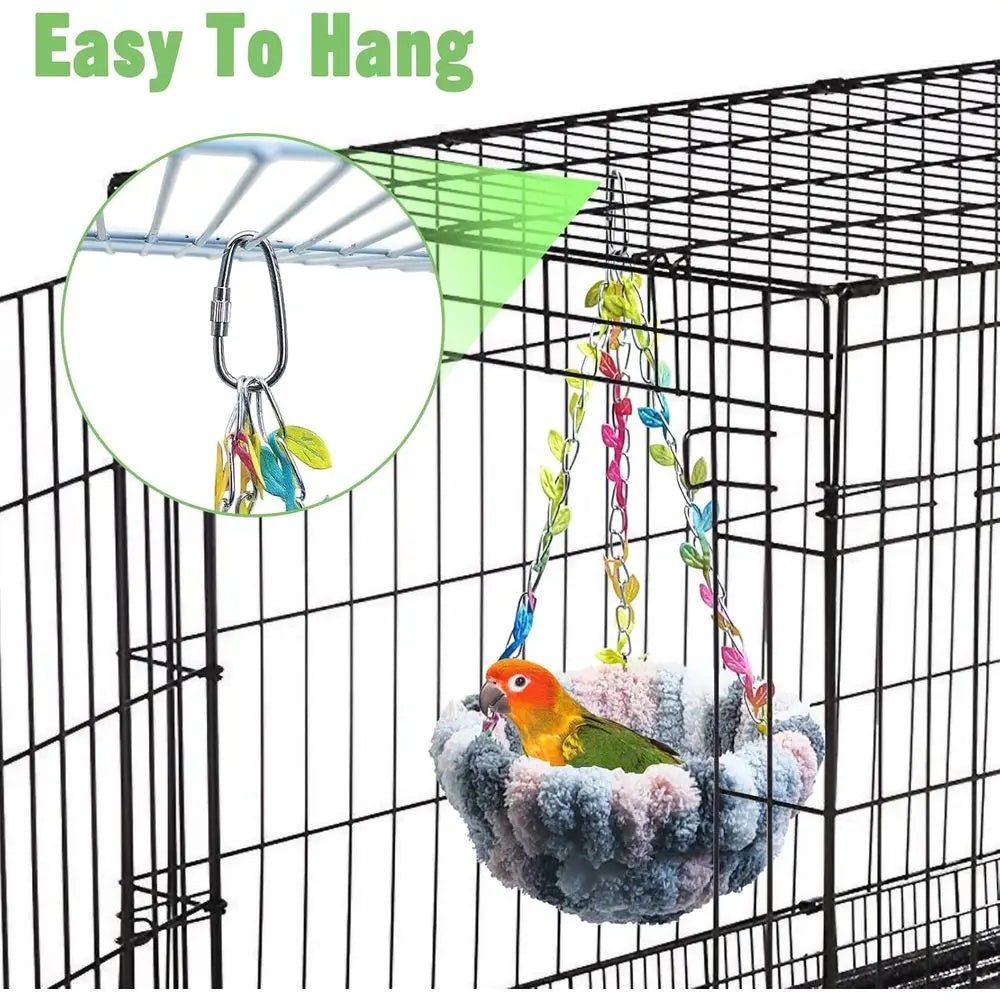 Hanging Bird Hammock Bed For Cage Plush Nest Parrot