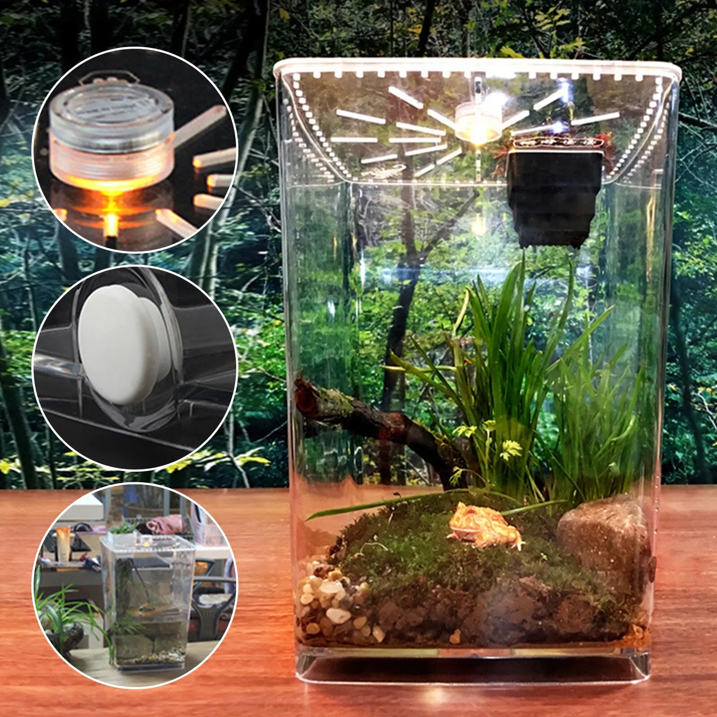 Bymaocar Acrylic Reptile Terrarium Vivarium Cage Enclosure