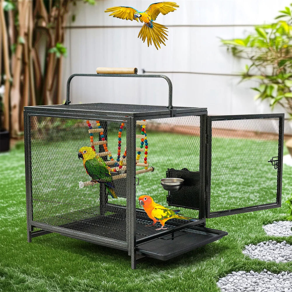 Guangdong PremiumIndustrialGradeHeavyDuty Wrought Iron Bird Cage Travel Carrier Pro
