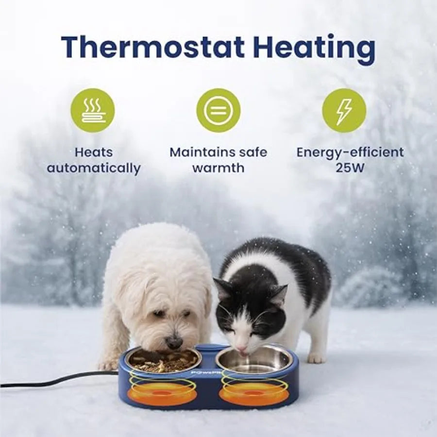 Heated Water Bowl for Cats Stainless Steel Outdoor Winter Use
