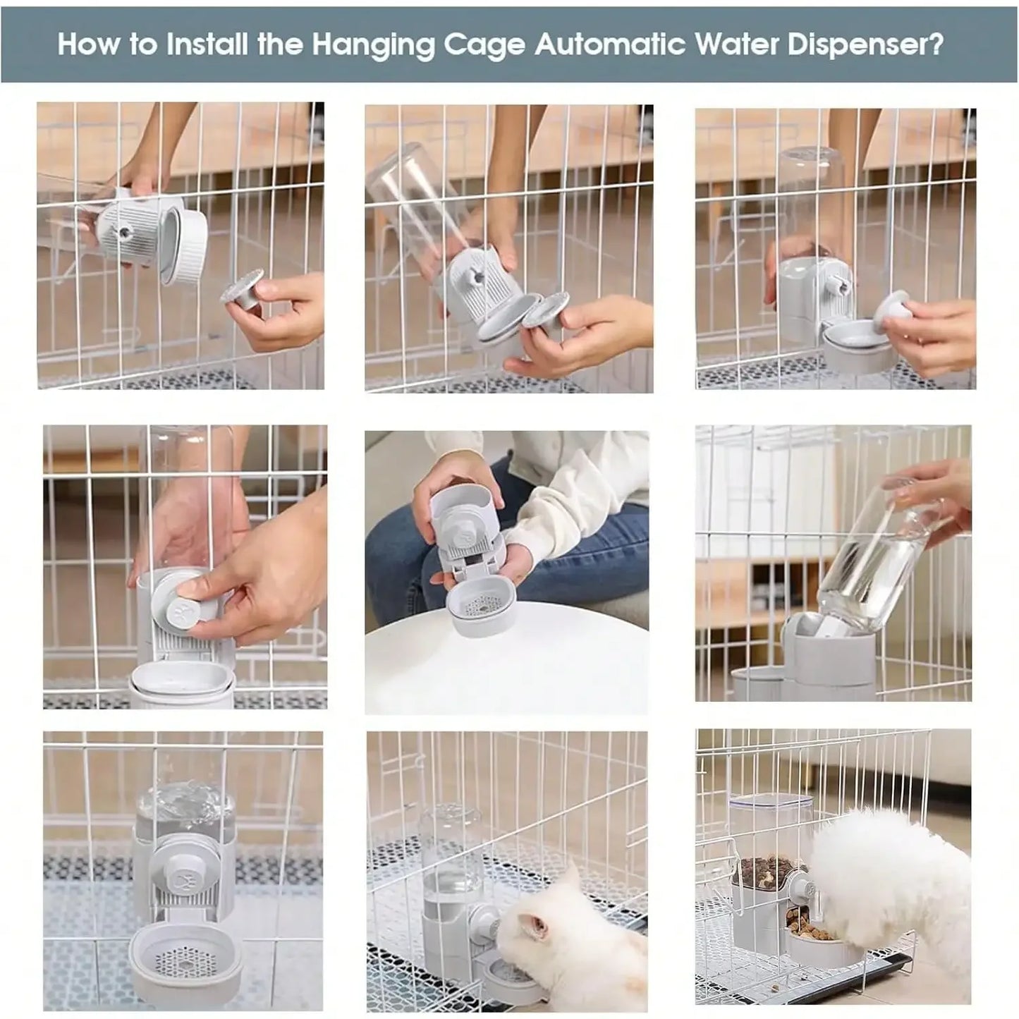 Hanging Automatic Pet Food Feeder And Water Dispenser