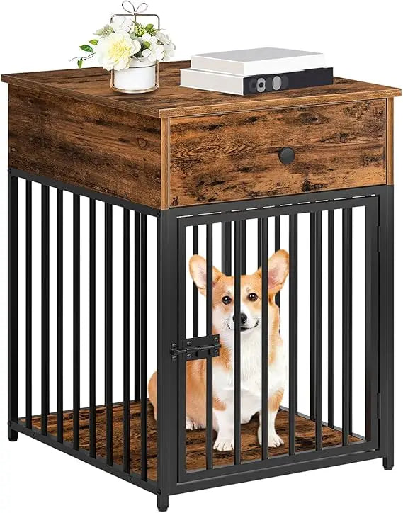 DAFIFY Wooden Dog Crate Furniture End Table Kennel