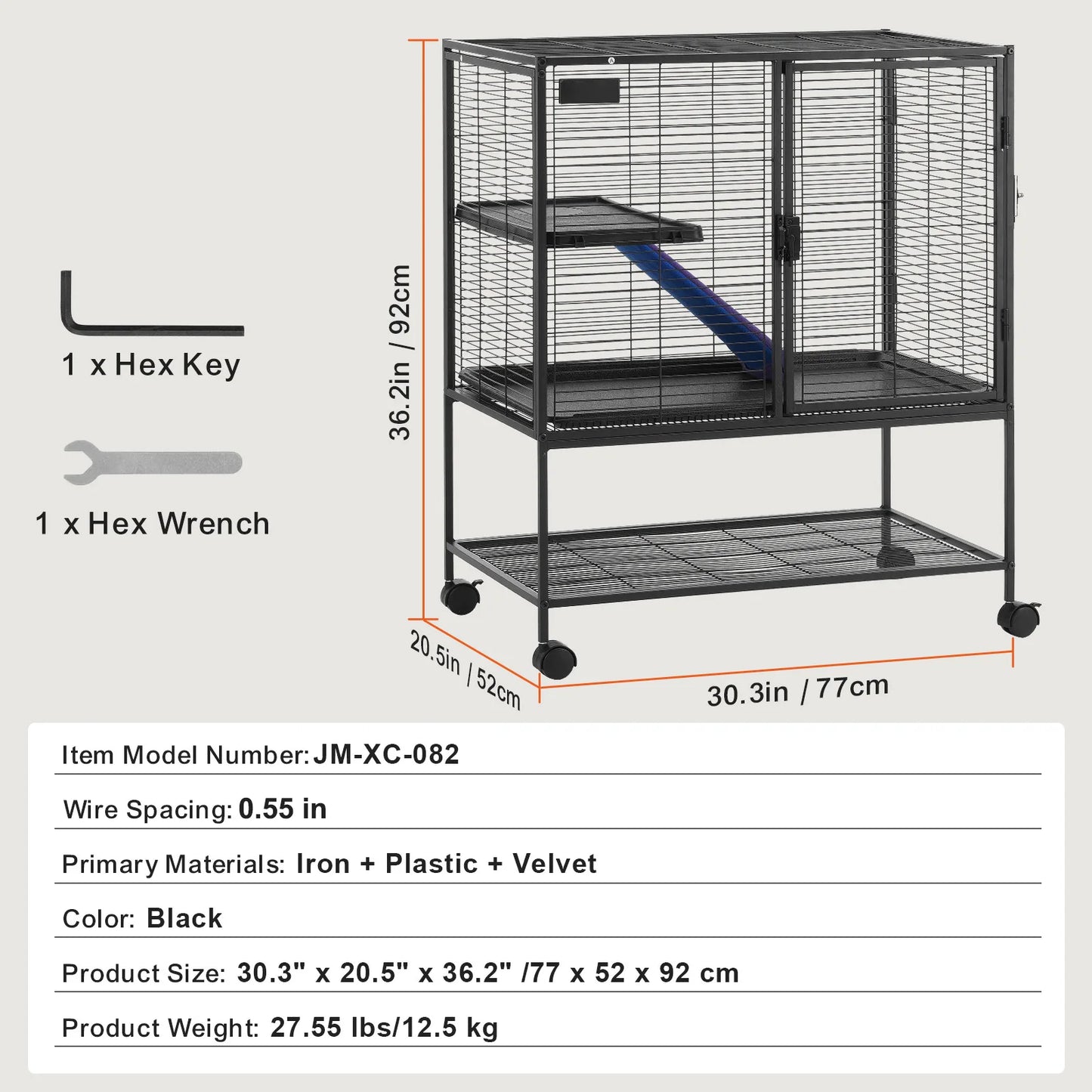 SucceBuy Rolling Metal Ferret Cage Four Tier Critter Nation Cage