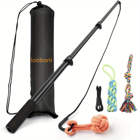 LOOBANI Dog Flirt Pole With Detachable Interactive Toys