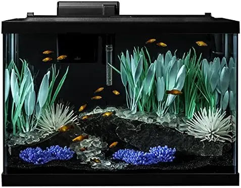 Aquarium Kit With LED Lighting And Decor Complete Fish Tank Setup