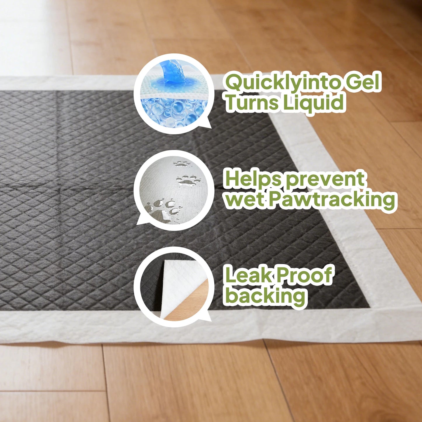 Activated Bamboo Charcoal Disposable Pet Underpads For Potty Training