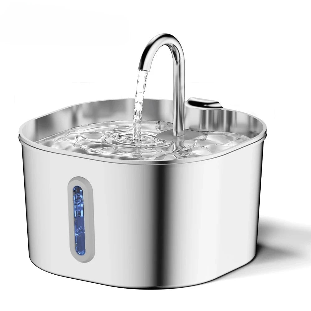 ZYfeeder 2.2L Automatic Cat And Pet Water Fountain Stainless Steel