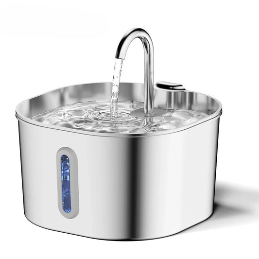 ZYfeeder 2.2L Automatic Cat And Pet Water Fountain Stainless Steel