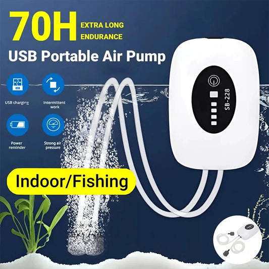 High Concerned Aquarium Oxygen Air Pump USB Charging Ultra Silent
