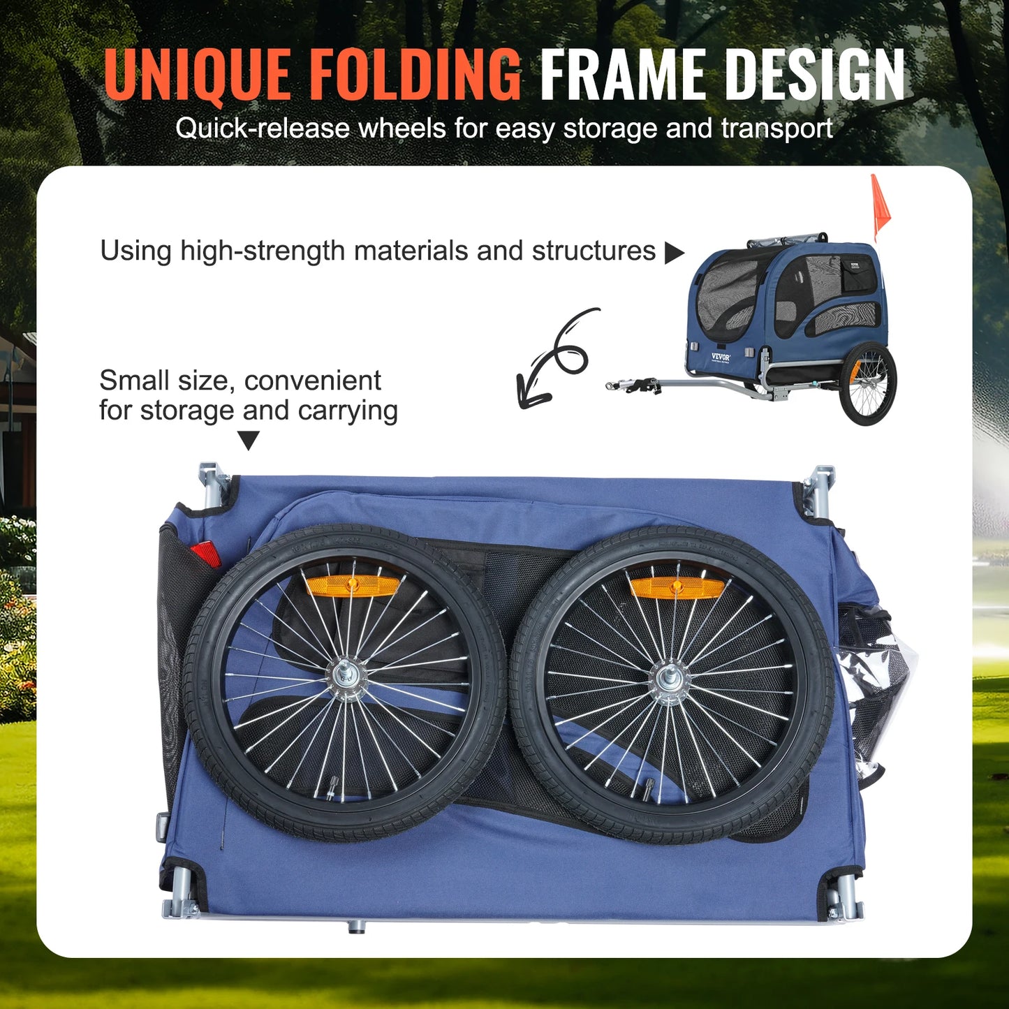 Pet Bicycle Trailer Carrier 100 Lb Capacity With Coupler