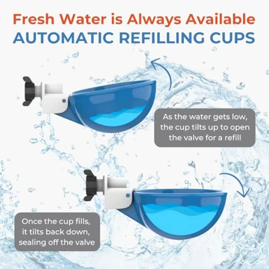 Automatic Waterer Cups for Ducks Geese Turkeys Rabbits Kit