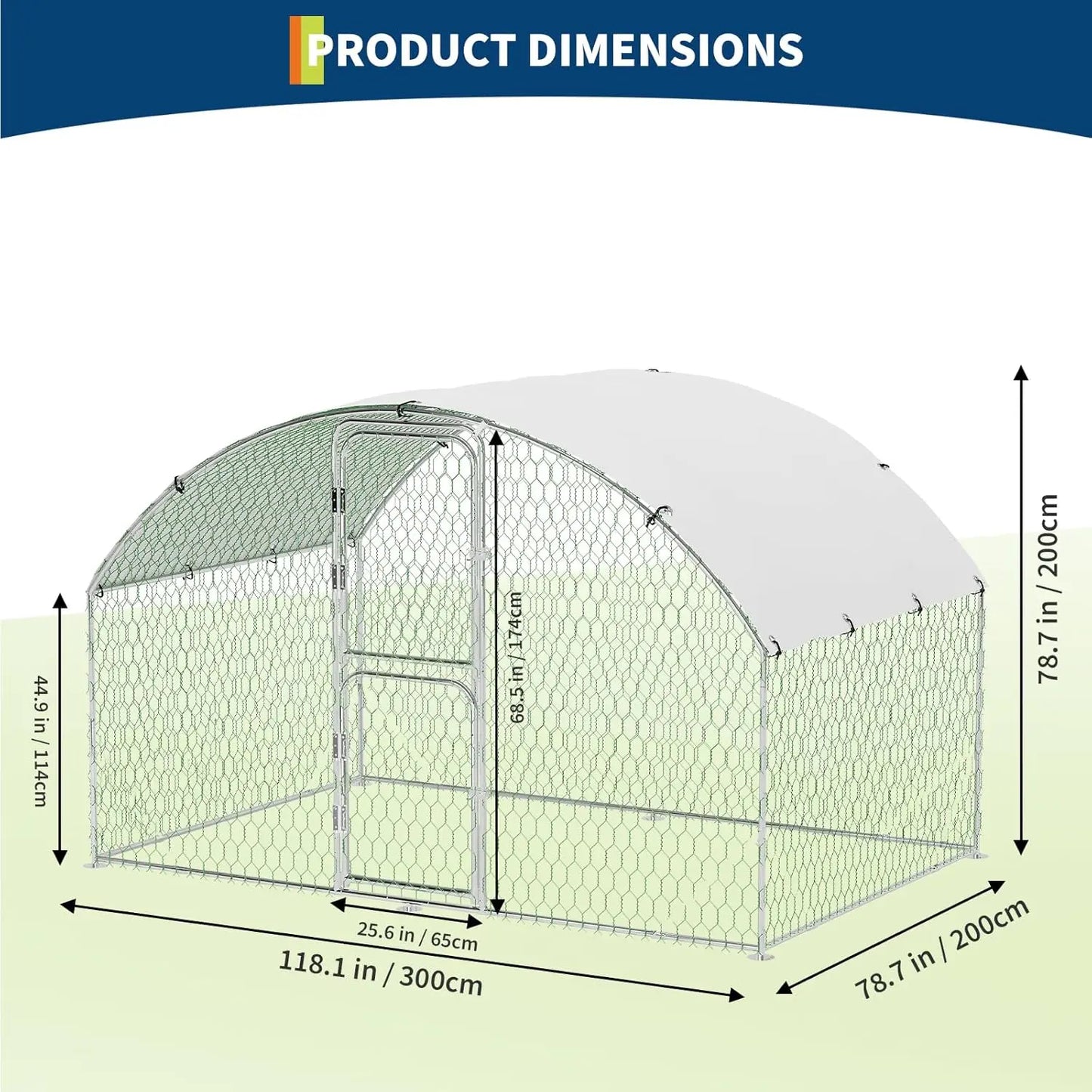 HiMISS Dome Walk In Chicken Coop With Anti UV Cover