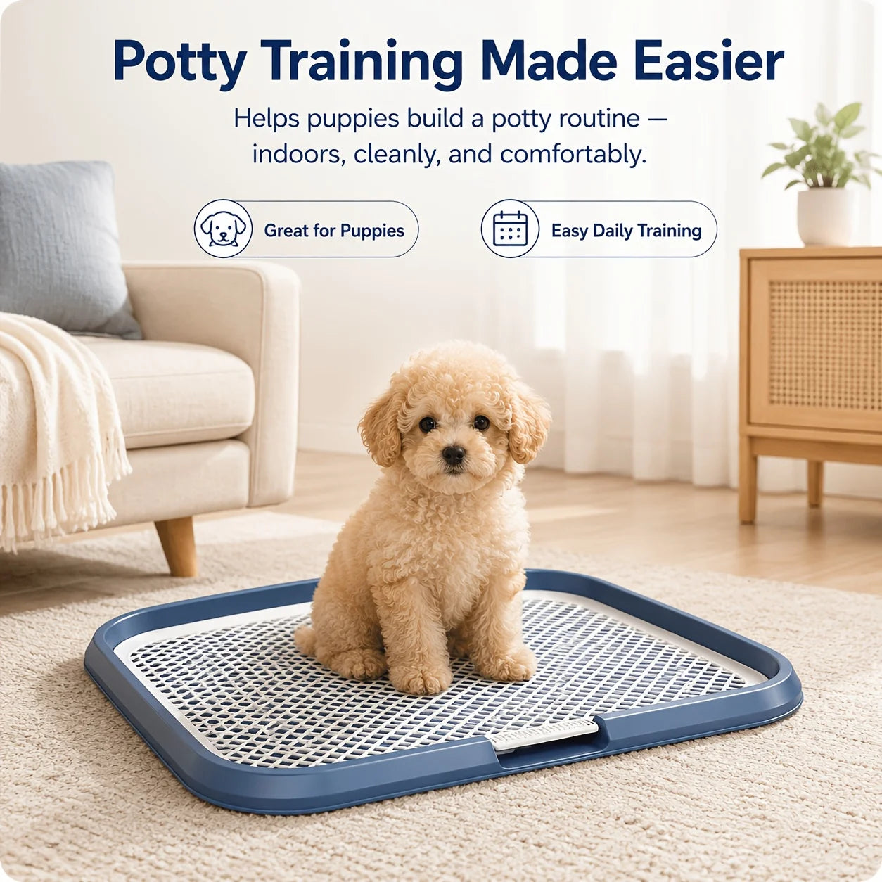 Nordara Dog Potty Tray With Removable Grating Leakproof Indoor Toilet