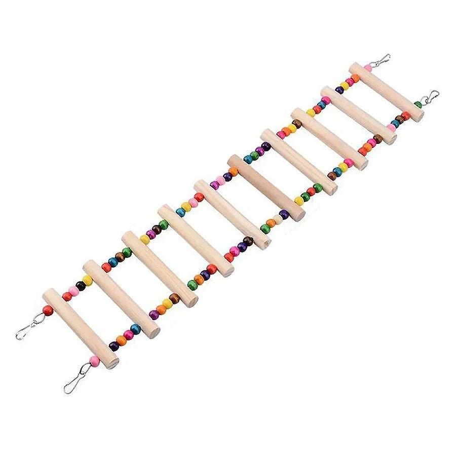 Art lalic Bird Ladder Swing Toy Wood Bridge for Parrots