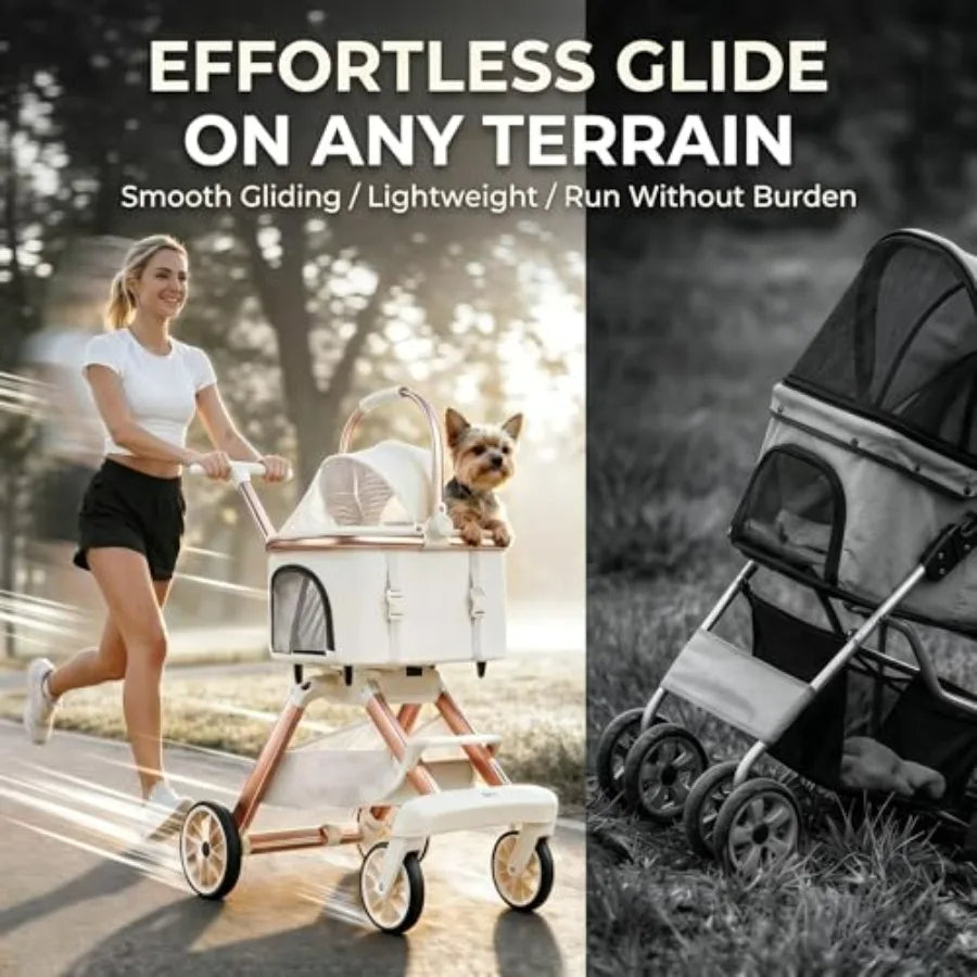 All-Terrain Pet Stroller Lightweight Carrier for Small Medium Dogs Cats